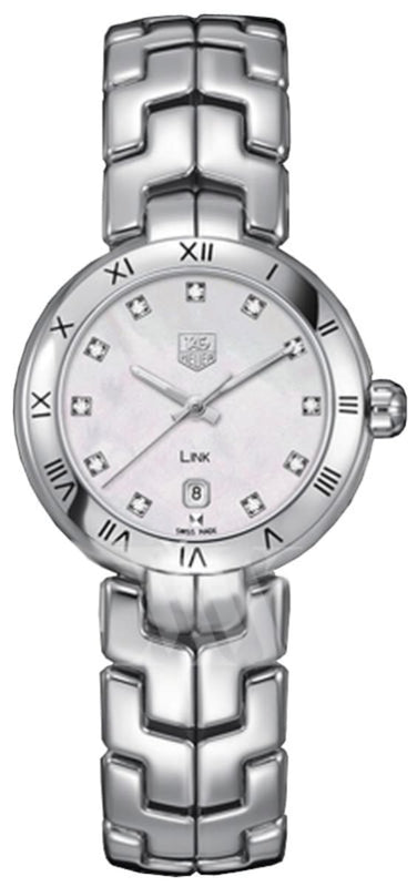 Buy Shop Tag Heuer Link Diamonds Mother of Pearl Dial Silver Steel Strap Watch for Women - WAT1417.BA0954 USA Online