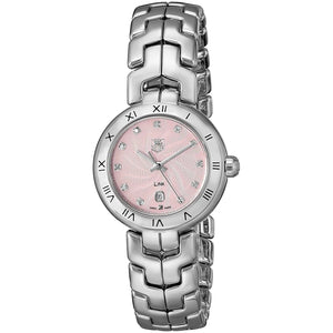 Buy Shop Tag Heuer Link Diamonds Pink Dial Silver Steel Strap Watch for Women - WAT1415.BA0954 USA Online