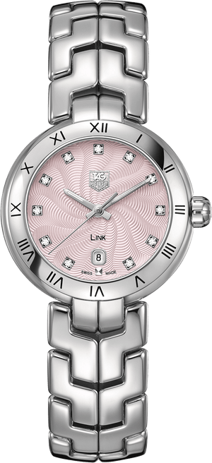 Buy Shop Tag Heuer Link Diamonds Pink Dial Silver Steel Strap Watch for Women - WAT1415.BA0954 USA Online