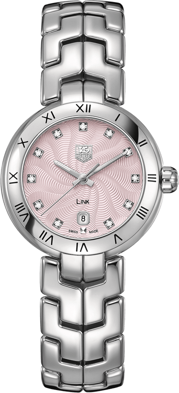Buy Shop Tag Heuer Link Diamonds Pink Dial Silver Steel Strap Watch for Women - WAT1415.BA0954 USA Online