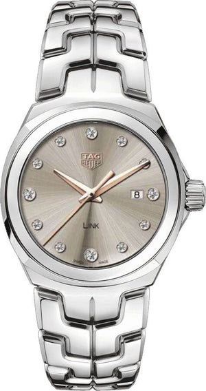 Buy Shop Tag Heuer Link Quartz Brown Dial Silver Steel Strap Watch for Women - WBC131E.BA0649 USA Online