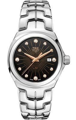 Buy Shop Tag Heuer Link Quartz Black Dial Silver Steel Strap Watch for Women - WBC131F.BA0649 USA Online