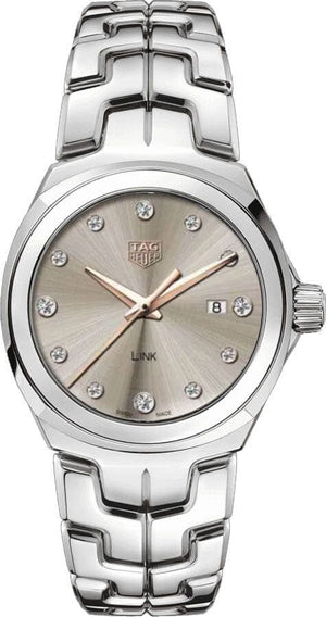 Buy Shop Tag Heuer Link Quartz Brown Dial Silver Steel Strap Watch for Women - WBC131E.BA0649 USA Online