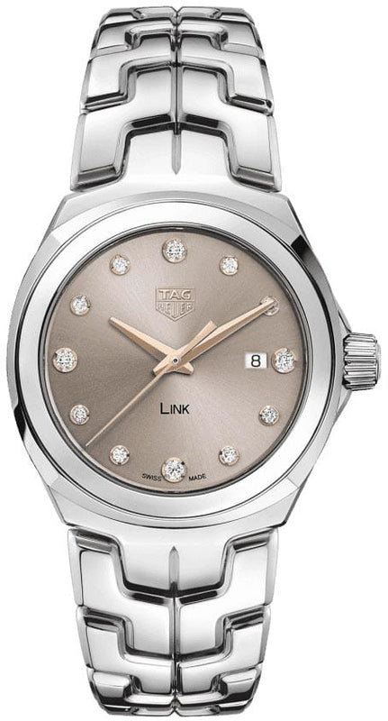 Buy Shop Tag Heuer Link Quartz Brown Dial Silver Steel Strap Watch for Women - WBC131E.BA0649 USA Online