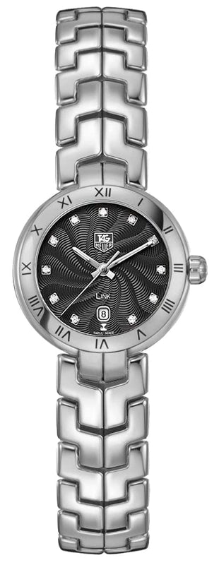 Buy Shop Tag Heuer Link Quartz Diamonds Black Dial Silver Steel Strap Watch for Women - WAT1410.BA0954 USA Online