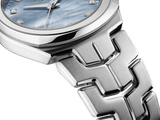 Buy Shop Tag Heuer Link Quartz Diamonds Blue Mother of Pearl Dial Silver Steel Strap Watch for Women - WBC1313.BA0600 USA Online