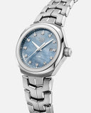 Buy Shop Tag Heuer Link Quartz Diamonds Blue Mother of Pearl Dial Silver Steel Strap Watch for Women - WBC1313.BA0600 USA Online