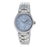 Buy Shop Tag Heuer Link Quartz Diamonds Blue Mother of Pearl Dial Silver Steel Strap Watch for Women - WBC1313.BA0600 USA Online