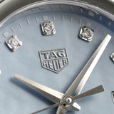 Buy Shop Tag Heuer Link Quartz Diamonds Blue Mother of Pearl Dial Silver Steel Strap Watch for Women - WBC1313.BA0600 USA Online
