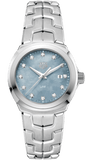Buy Shop Tag Heuer Link Quartz Diamonds Blue Mother of Pearl Dial Silver Steel Strap Watch for Women - WBC1313.BA0600 USA Online