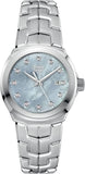 Buy Shop Tag Heuer Link Quartz Diamonds Blue Mother of Pearl Dial Silver Steel Strap Watch for Women - WBC1313.BA0600 USA Online