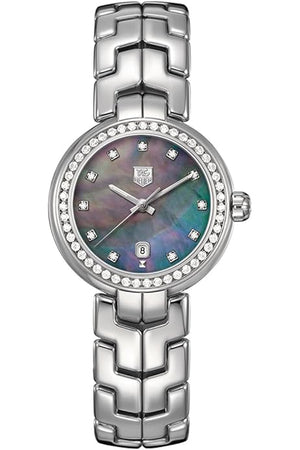 Buy Shop Tag Heuer Link Trilogy Cameron Diaz Diamonds Mother of Pearl Dial Silver Steel Strap Watch for Women - WAT1419.BA0954 USA Online