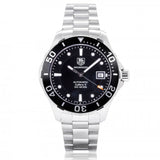 Tag Heuer Aquaracer Automatic Caliber 5 Black Dial Silver Steel Strap Watch for Men - WAN2110.BA0822