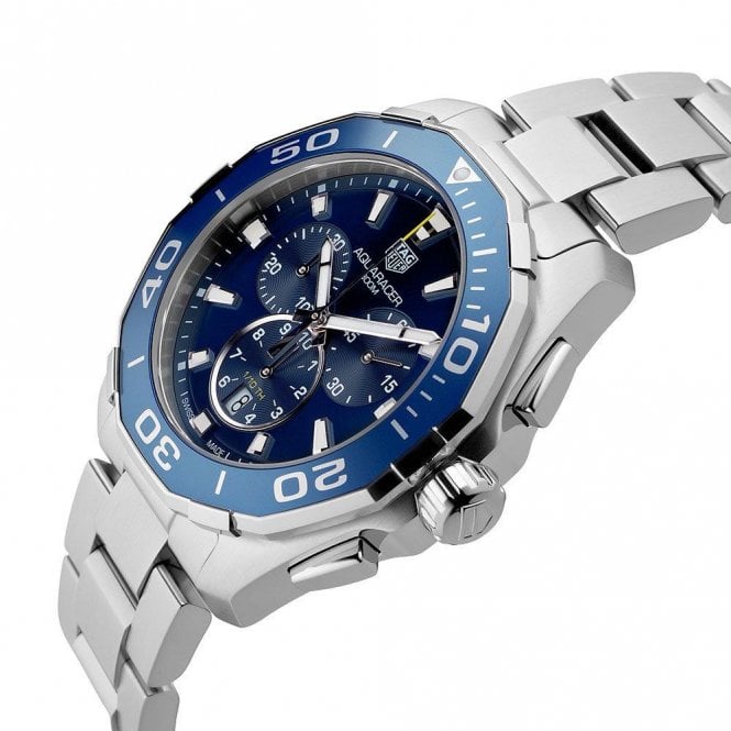Buy Shop Tag Heuer Aquaracer Blue Dial SIlver Steel Strap Watch for Men - CAY111B.BA0927 USA Online