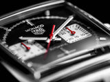 Buy Shop Tag Heuer Monaco Automatic Chronograph Black Dial Black Leather Strap Watch for Men - CBL2113.FC6177 USA Online