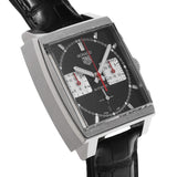 Buy Shop Tag Heuer Monaco Automatic Chronograph Black Dial Black Leather Strap Watch for Men - CBL2113.FC6177 USA Online