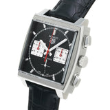 Buy Shop Tag Heuer Monaco Automatic Chronograph Black Dial Black Leather Strap Watch for Men - CBL2113.FC6177 USA Online