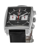 Buy Shop Tag Heuer Monaco Automatic Chronograph Black Dial Black Leather Strap Watch for Men - CBL2113.FC6177 USA Online