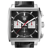 Buy Shop Tag Heuer Monaco Automatic Chronograph Black Dial Black Leather Strap Watch for Men - CBL2113.FC6177 USA Online