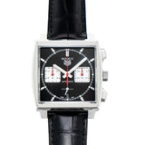 Buy Shop Tag Heuer Monaco Automatic Chronograph Black Dial Black Leather Strap Watch for Men - CBL2113.FC6177 USA Online