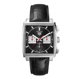 Buy Shop Tag Heuer Monaco Automatic Chronograph Black Dial Black Leather Strap Watch for Men - CBL2113.FC6177 USA Online