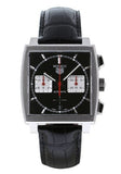 Buy Shop Tag Heuer Monaco Automatic Chronograph Black Dial Black Leather Strap Watch for Men - CBL2113.FC6177 USA Online