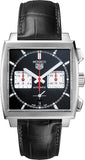 Buy Shop Tag Heuer Monaco Automatic Chronograph Black Dial Black Leather Strap Watch for Men - CBL2113.FC6177 USA Online