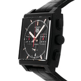 Buy Shop Tag Heuer Monaco Automatic Chronograph Black Dial Black Leather Strap Watch for Men - CBL2180.FC6497 USA Online