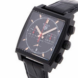 Buy Shop Tag Heuer Monaco Automatic Chronograph Black Dial Black Leather Strap Watch for Men - CBL2180.FC6497 USA Online
