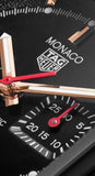 Buy Shop Tag Heuer Monaco Automatic Chronograph Black Dial Black Leather Strap Watch for Men - CBL2180.FC6497 USA Online