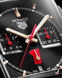 Buy Shop Tag Heuer Monaco Automatic Chronograph Black Dial Black Leather Strap Watch for Men - CBL2180.FC6497 USA Online