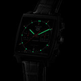 Tag Heuer Monaco Automatic Chronograph Black Dial Black Leather Strap Watch for Men - CBL2180.FC6497