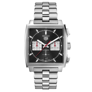 Buy Shop Tag Heuer Monaco Automatic Chronograph Black Dial Silver Steel Strap Watch for Men - CBL2113.BA0644 USA Online