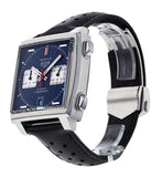 Buy Shop Tag Heuer Monaco Automatic Chronograph Blue Dial Black Leather Strap Watch for Men - CAW211P.FC6356 USA Online