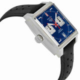 Buy Shop Tag Heuer Monaco Automatic Chronograph Blue Dial Black Leather Strap Watch for Men - CAW211P.FC6356 USA Online