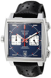 Buy Shop Tag Heuer Monaco Automatic Chronograph Blue Dial Black Leather Strap Watch for Men - CAW211P.FC6356 USA Online
