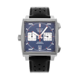 Buy Shop Tag Heuer Monaco Automatic Chronograph Blue Dial Black Leather Strap Watch for Men - CAW211P.FC6356 USA Online