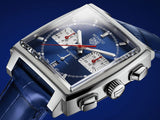 Buy Shop Tag Heuer Monaco Automatic Chronograph Blue Dial Blue Leather Strap Watch for Men - CBL2111.FC6453 USA Online