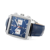 Buy Shop Tag Heuer Monaco Automatic Chronograph Blue Dial Blue Leather Strap Watch for Men - CBL2111.FC6453 USA Online