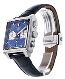 Buy Shop Tag Heuer Monaco Automatic Chronograph Blue Dial Blue Leather Strap Watch for Men - CBL2111.FC6453 USA Online