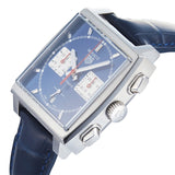 Buy Shop Tag Heuer Monaco Automatic Chronograph Blue Dial Blue Leather Strap Watch for Men - CBL2111.FC6453 USA Online