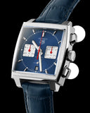 Buy Shop Tag Heuer Monaco Automatic Chronograph Blue Dial Blue Leather Strap Watch for Men - CBL2111.FC6453 USA Online