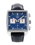Buy Shop Tag Heuer Monaco Automatic Chronograph Blue Dial Blue Leather Strap Watch for Men - CBL2111.FC6453 USA Online