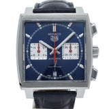 Buy Shop Tag Heuer Monaco Automatic Chronograph Blue Dial Blue Leather Strap Watch for Men - CBL2111.FC6453 USA Online