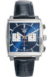 Buy Shop Tag Heuer Monaco Automatic Chronograph Blue Dial Blue Leather Strap Watch for Men - CBL2111.FC6453 USA Online