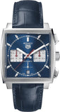 Buy Shop Tag Heuer Monaco Automatic Chronograph Blue Dial Blue Leather Strap Watch for Men - CBL2111.FC6453 USA Online