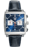 Buy Shop Tag Heuer Monaco Automatic Chronograph Blue Dial Blue Leather Strap Watch for Men - CBL2111.FC6453 USA Online
