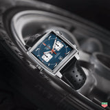 Buy Shop Tag Heuer Monaco Automatic Chronograph Blue Dial Black Leather Strap Watch for Men - CAW211P.FC6356 USA Online