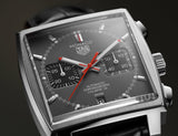 Buy Shop Tag Heuer Monaco Calibre 12 Final Edition Chronograph Grey Dial Black Leather Strap Watch for Men - CAW211J.FC6476 USA Online