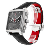 Buy Shop Tag Heuer Monaco Calibre 12 Final Edition Chronograph Grey Dial Black Leather Strap Watch for Men - CAW211J.FC6476 USA Online